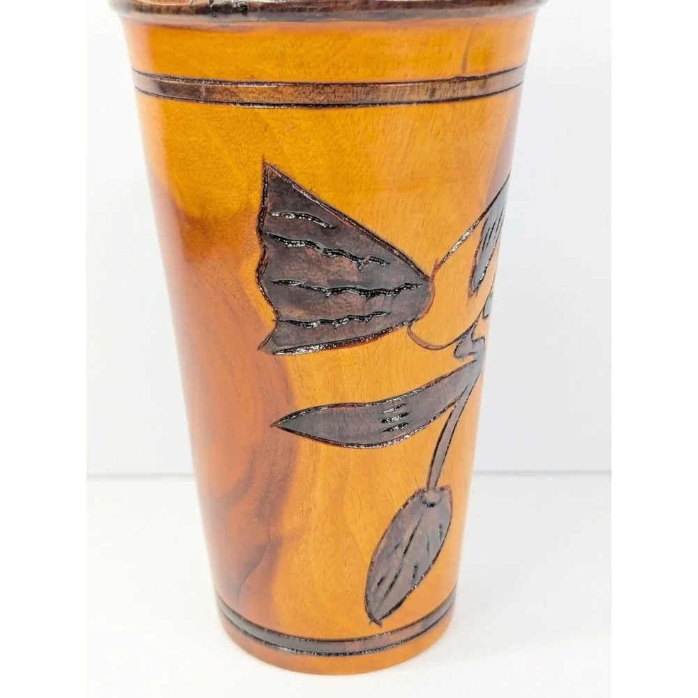 Turned Wood Canister Container with‎ Lid Handmade 8